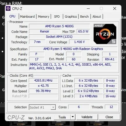 Processador AMD Ryzen 5 4600G (AM4) com Vídeo Integrado - Foto 4