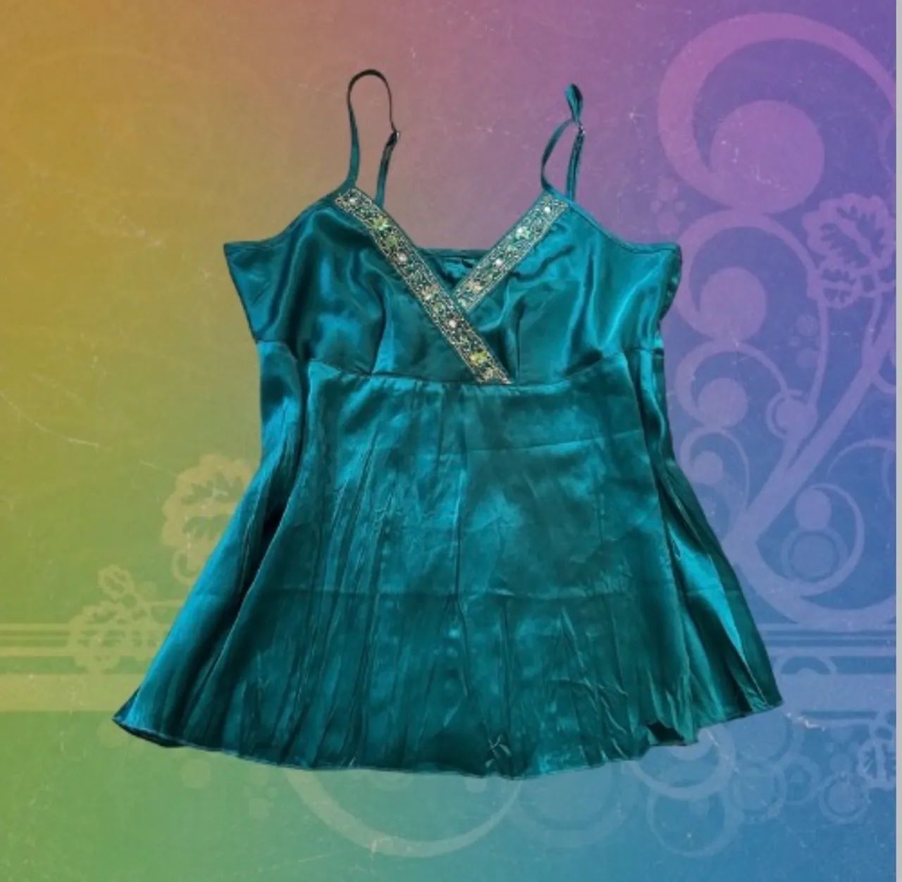Blusa azul de alça