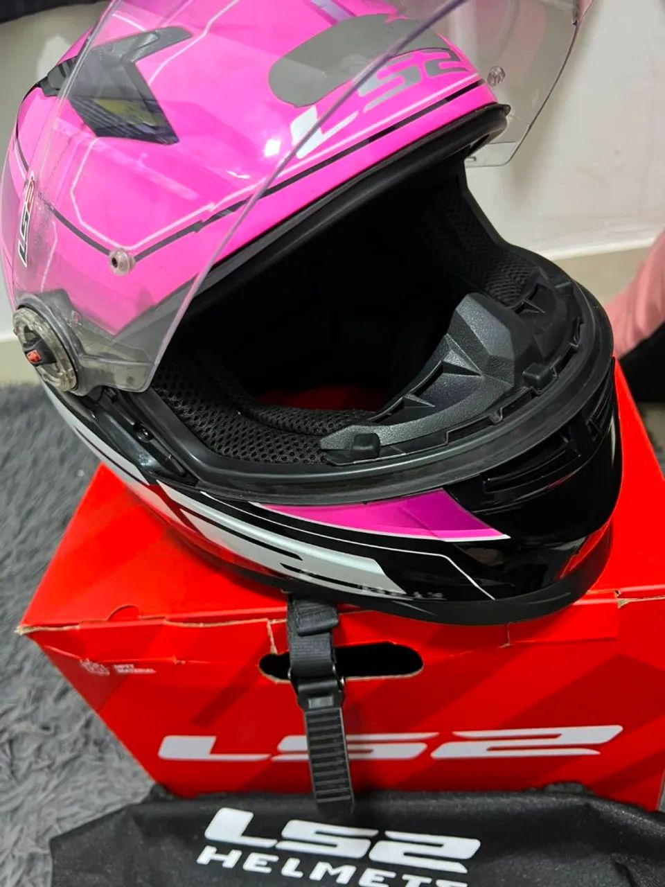Capacete Ls2 pink n56 - Foto 2