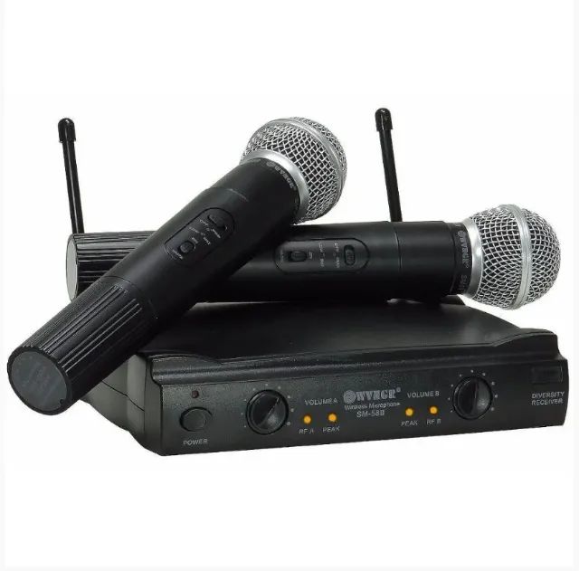 Microfone Sem Fio Duplo Dinâmico Uhf Função Anti-ruído - Foto 2