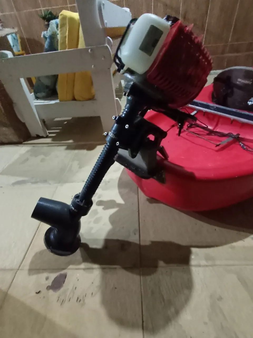 Caiaque duplo adaptado para pesca com motor kawashima jet turbo 51,7 cc 2T  - Foto 2