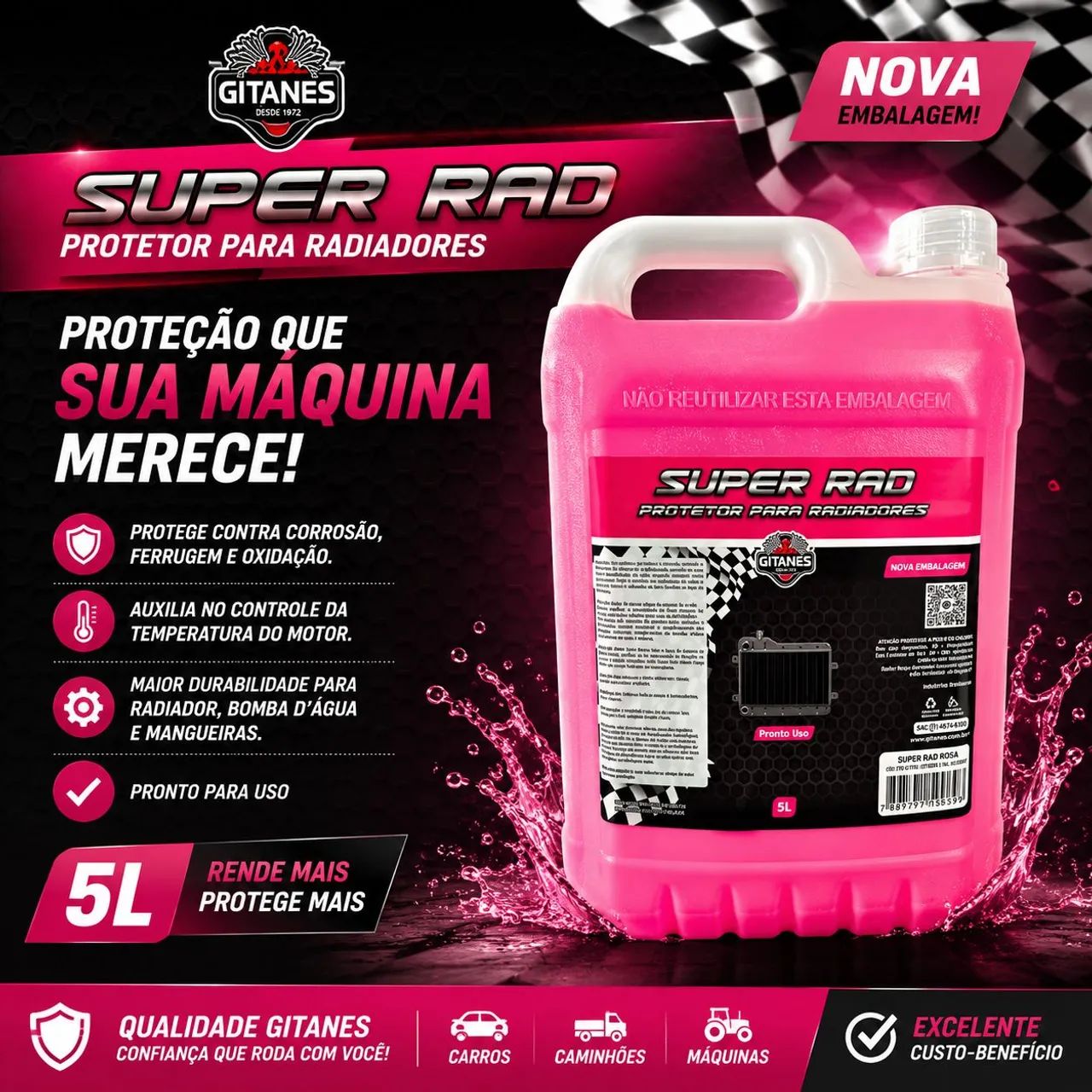 Aditivo para Radiador Super Rad Gitanes 5 Litros - Foto 4