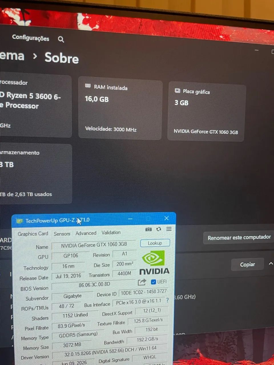 Gigabyte GTX 1060 3gb - Foto 3