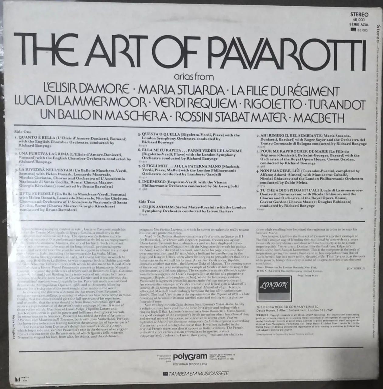 2 LPs em vinil - Luciano Pavarotti - Foto 2