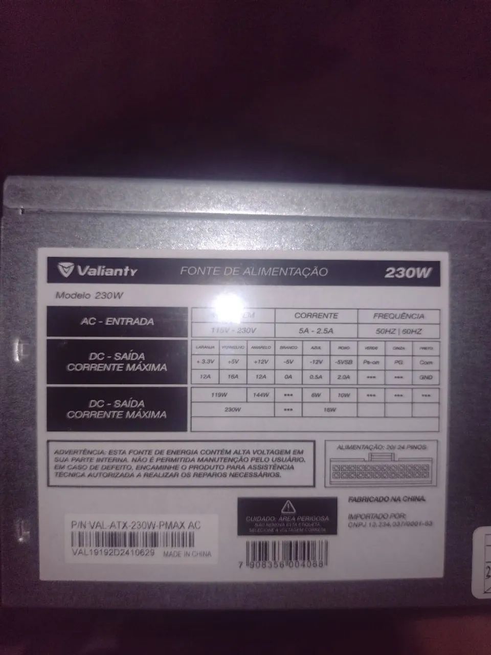 Fonte 230w usada em perfeito estado 