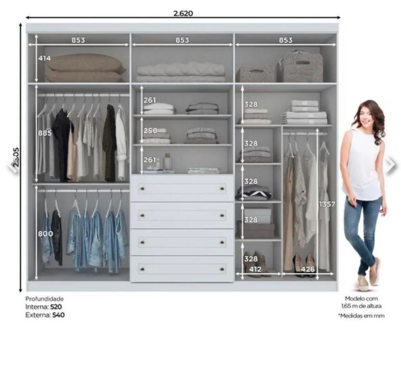 Guarda roupa casal (americano) - Foto 4