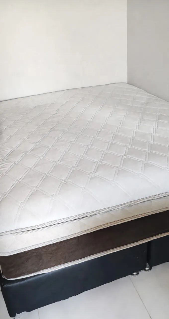Cama box queem (box bipartido+colchão molas)