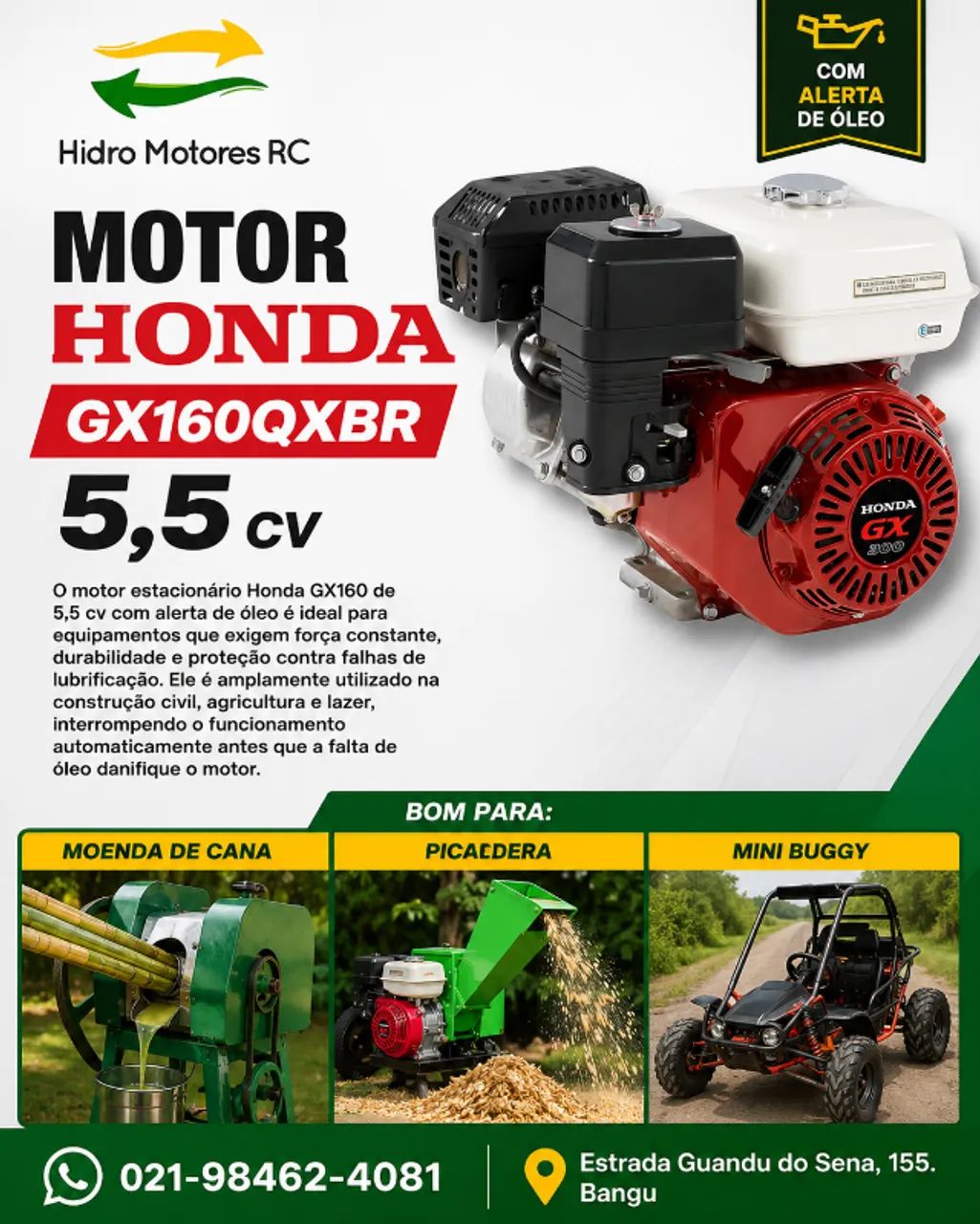 Motor Honda GX160QXBR 5,5CV