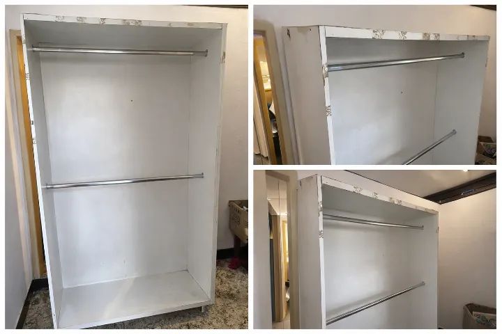 Armário Branco Para Roupas 2 Cabideiros MDF Usado - Foto 2