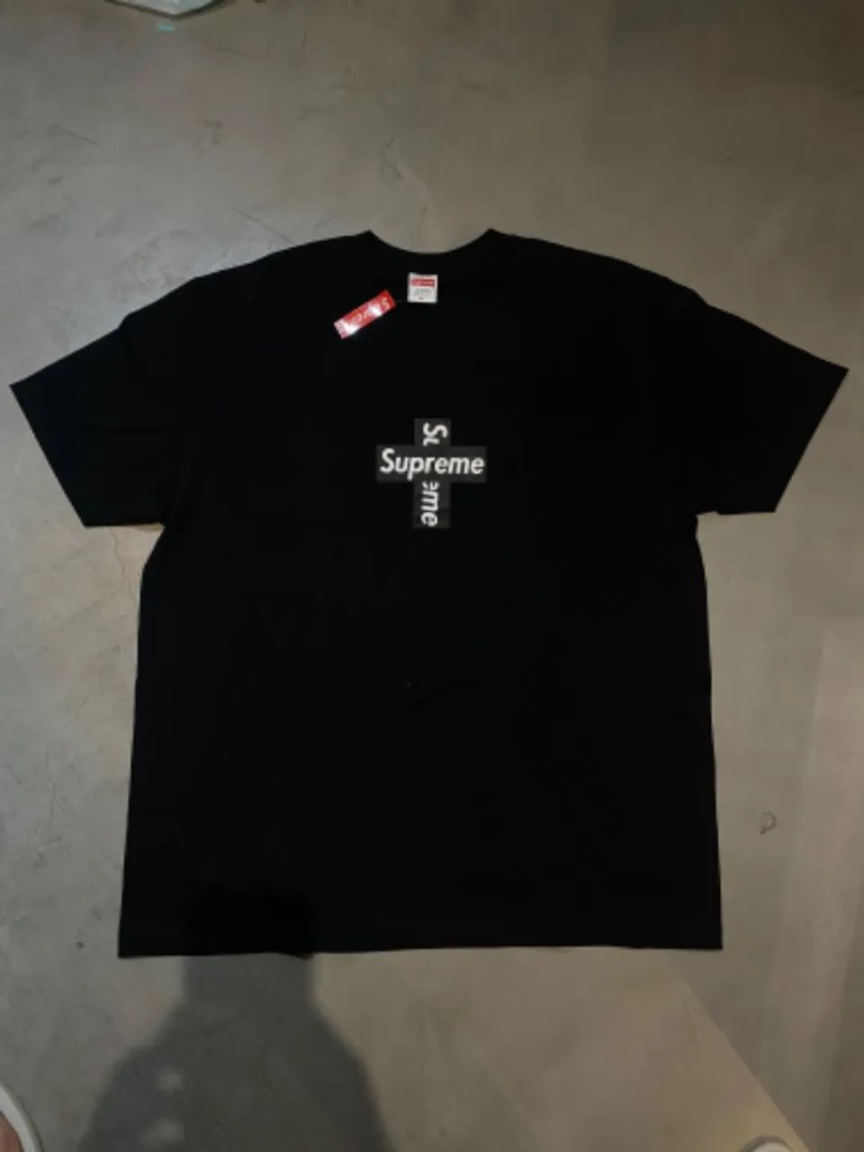 supreme cross box logo tee black