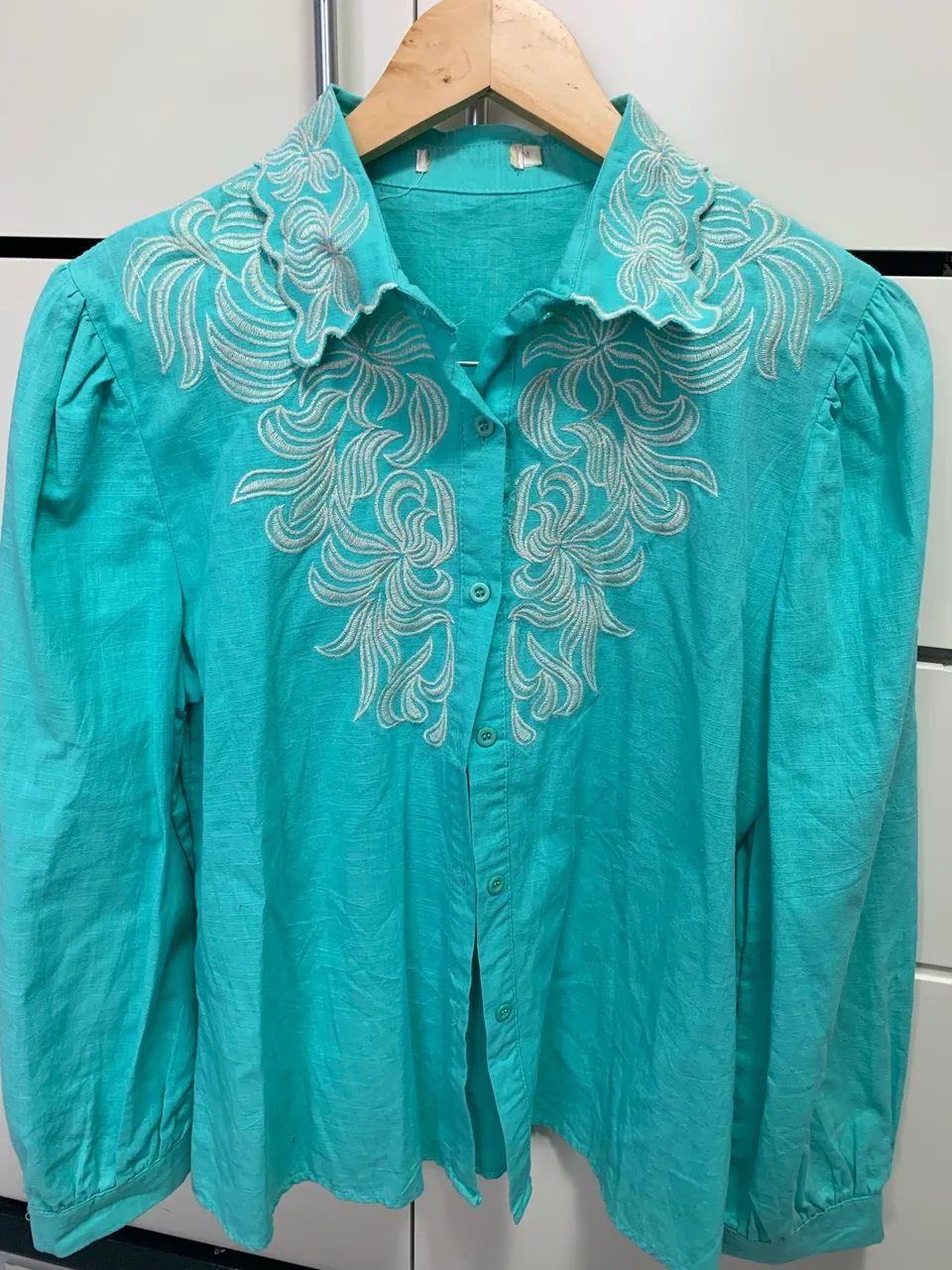 Camisa Feminina Bordada - Tam. M | Nova | 100% Algodão - Foto 3