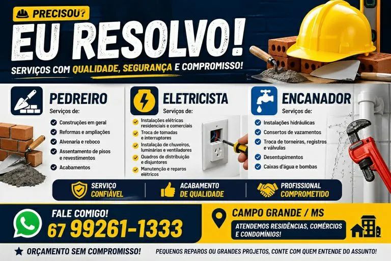 Precisou de pedreiro eletricista?