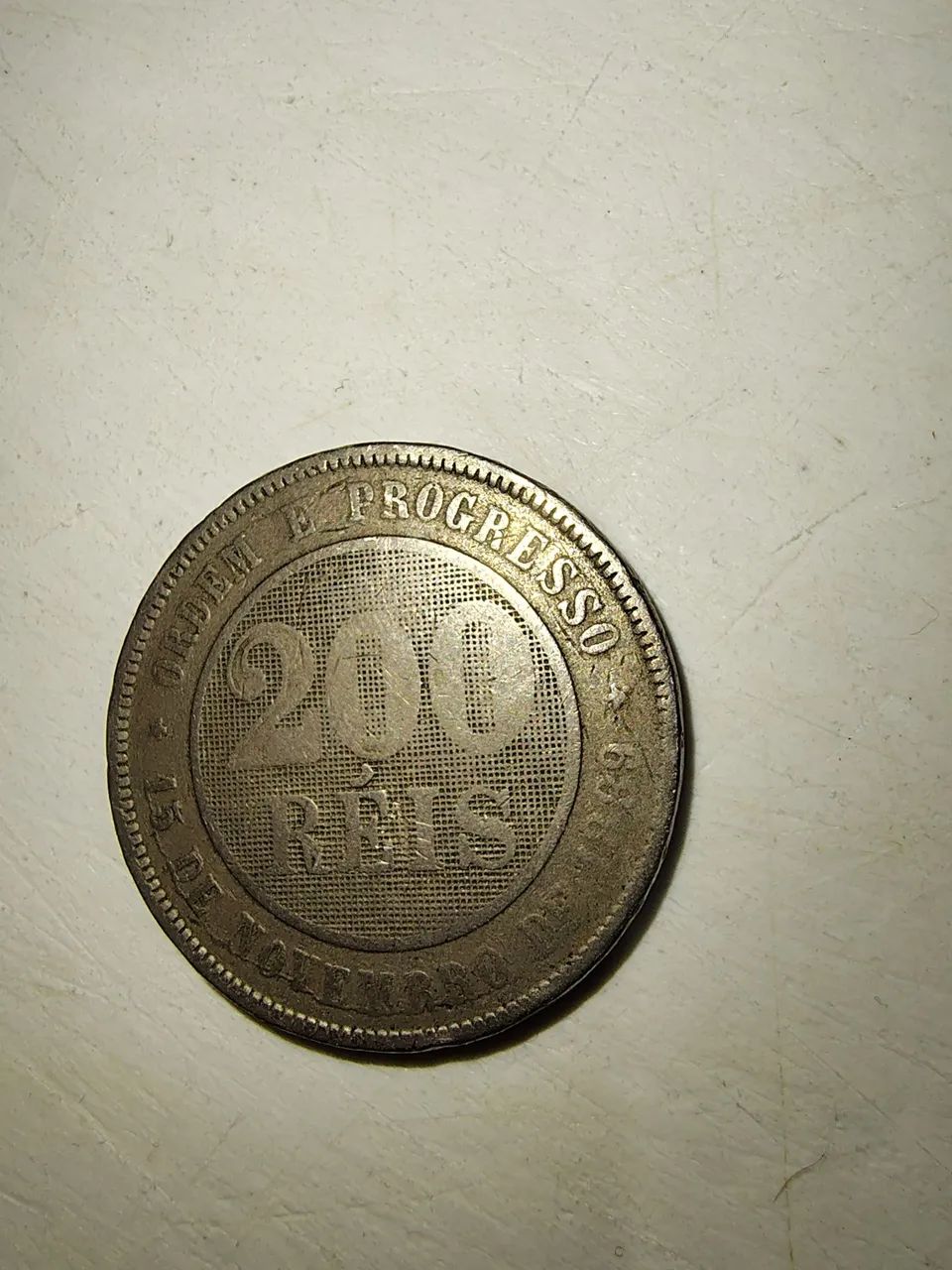 Moeda Antiga 200 Réis 1889.