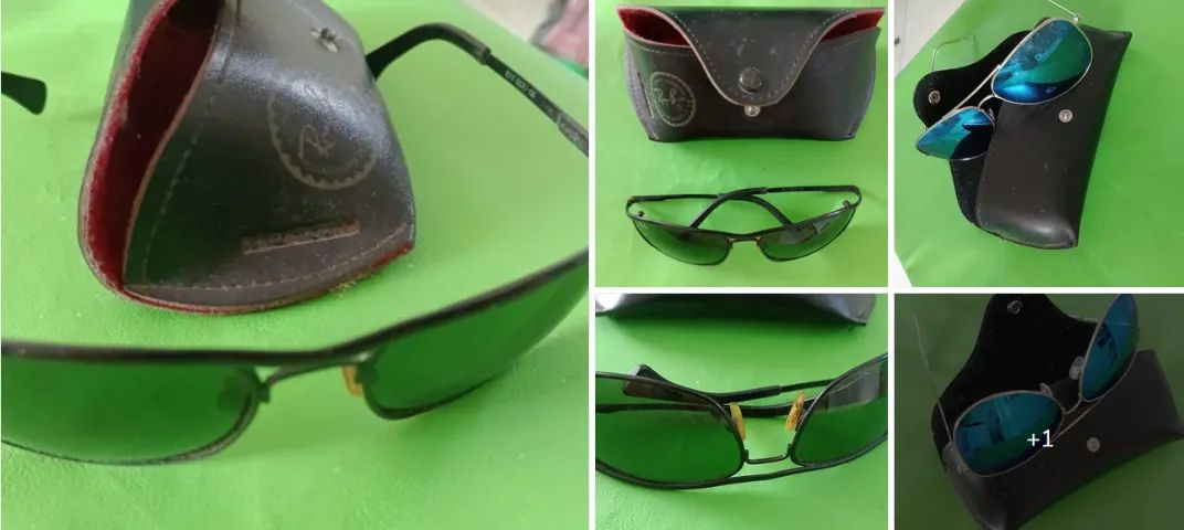 Oculos de sol Ray Ban e oculos lente azul 