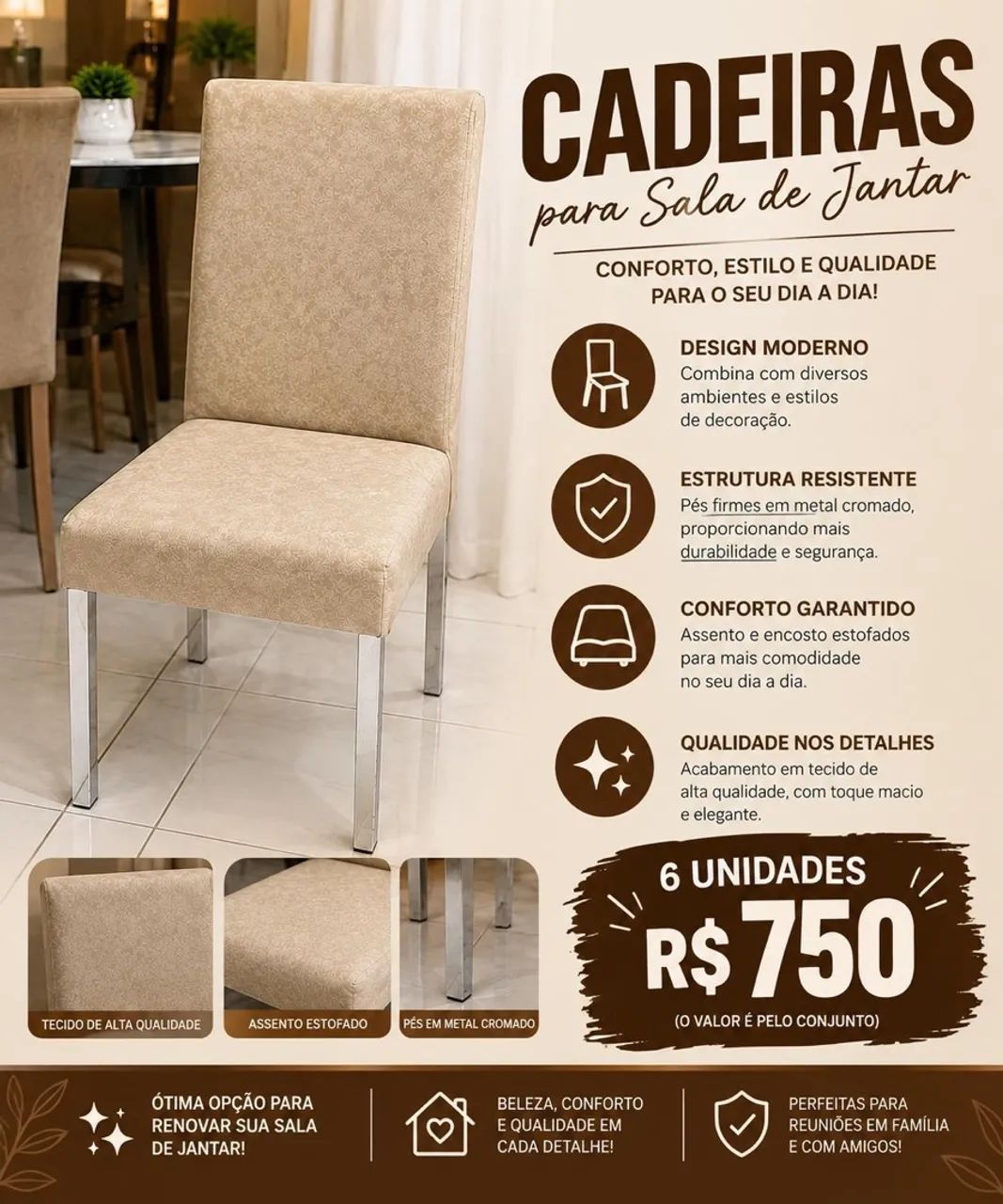 Conjunto 6 cadeiras
