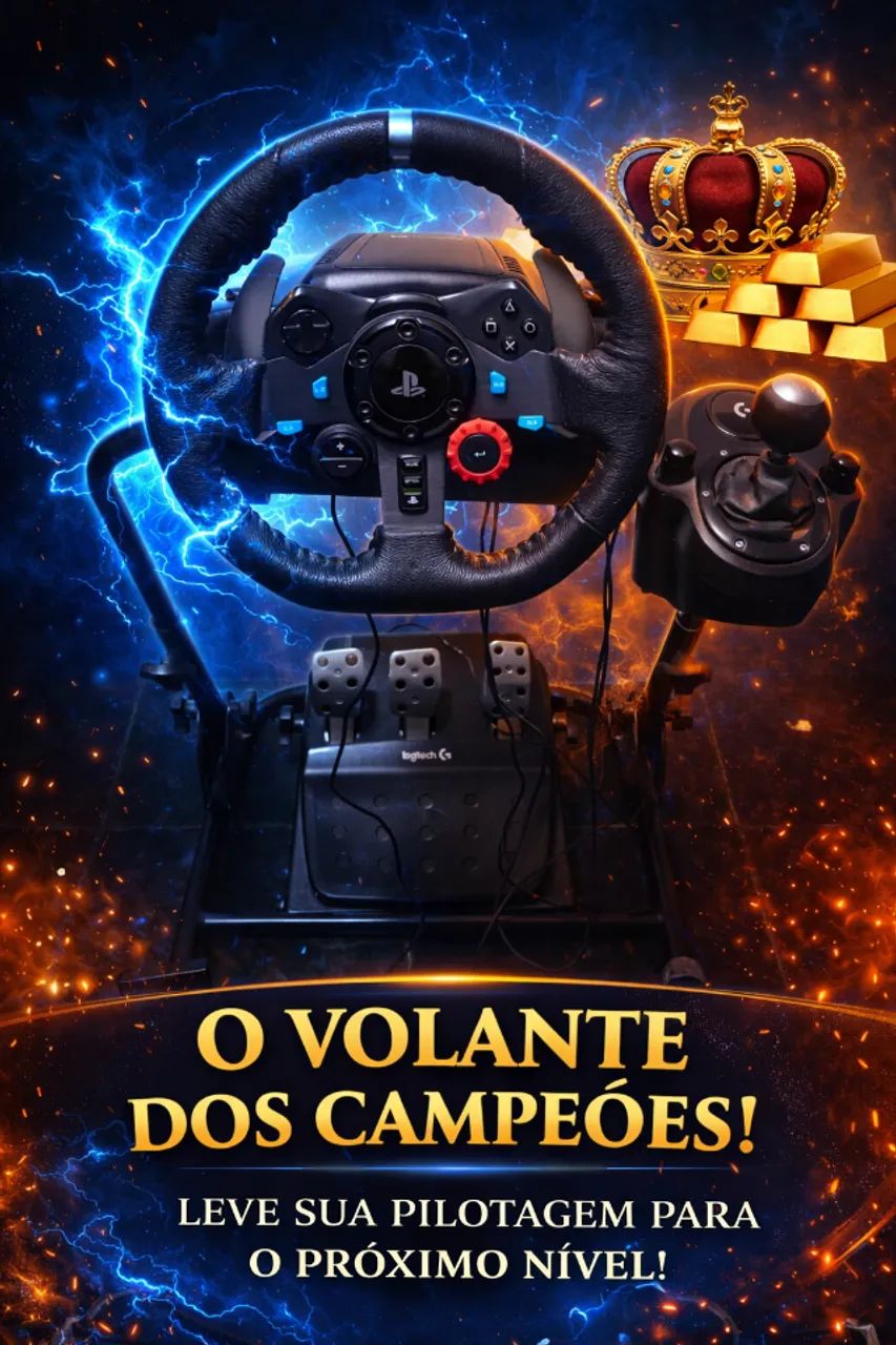 Logitech g29 completo com volante,cambio manual , pedais e cockpit