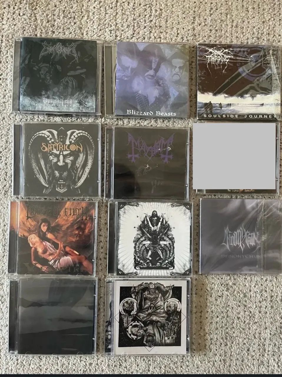 Lote CDs Black Metal Emperor Darkthrone Immortal Mayhem Cradle 