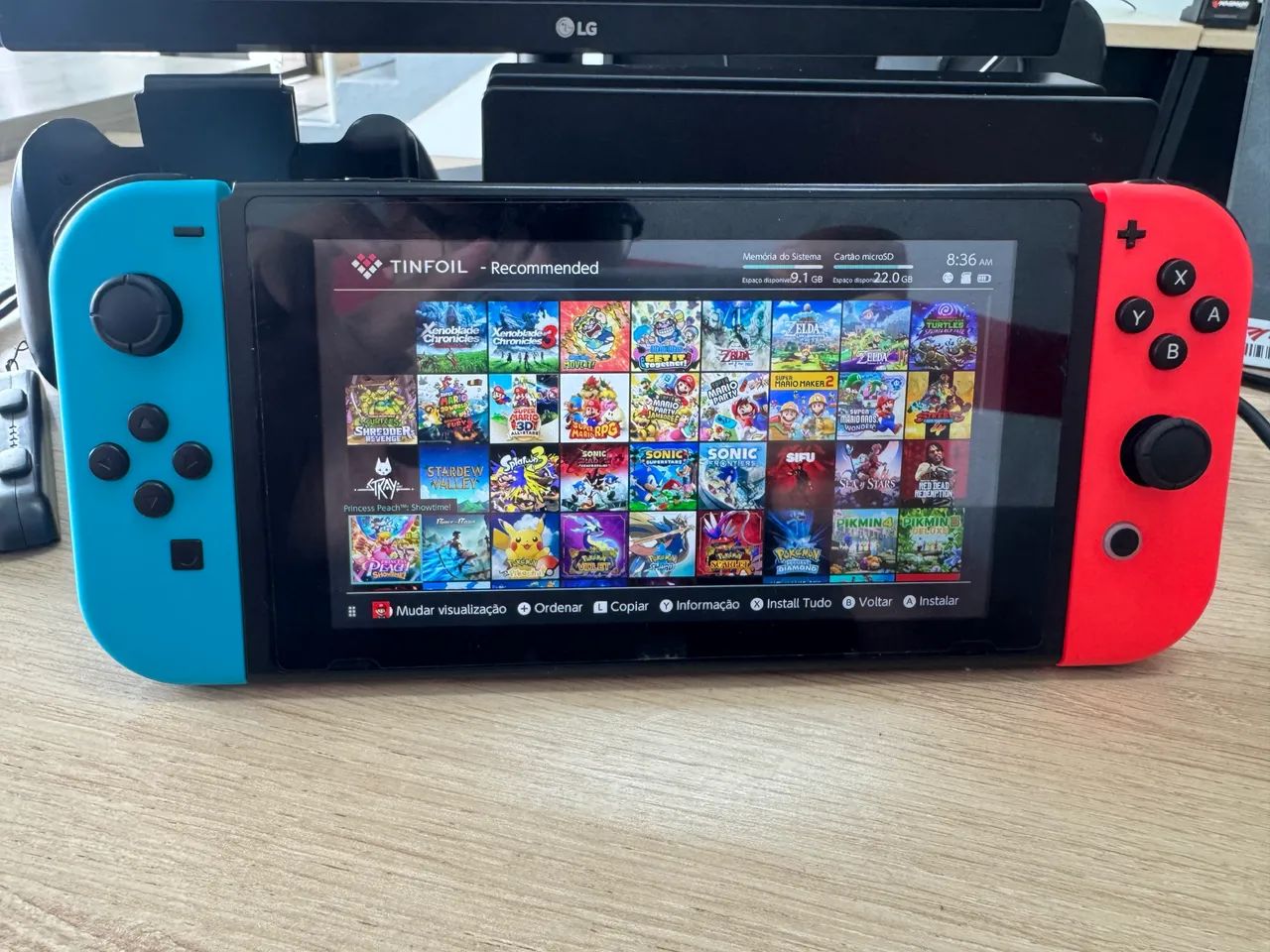 Nintendo Switch NEON Azul e Vermelho Desbloqueado Chip 256gb