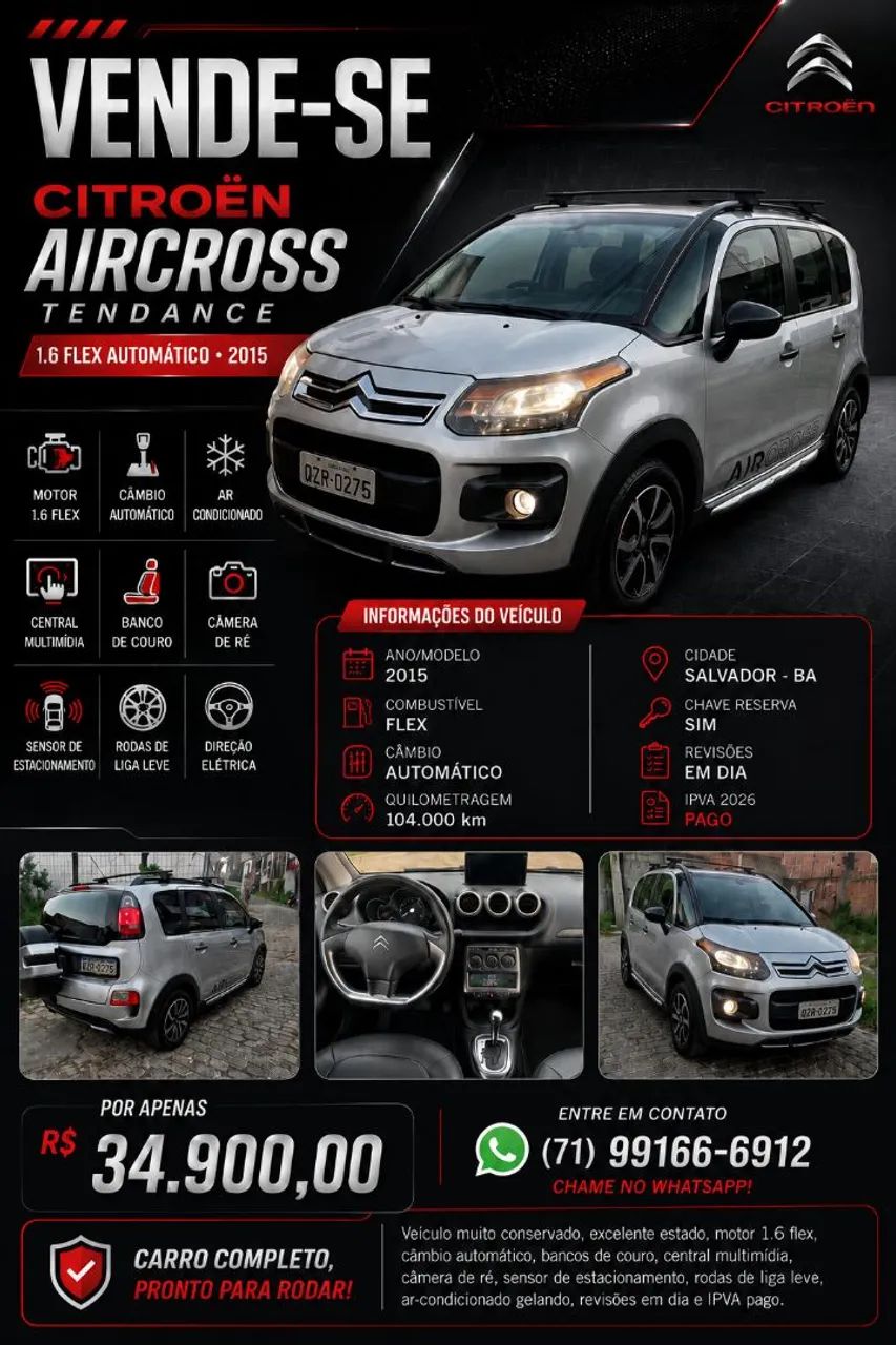 Citroën Aircross AIRCROSS TENDANCE 1.6 Flex 16V 5p Aut. 2015