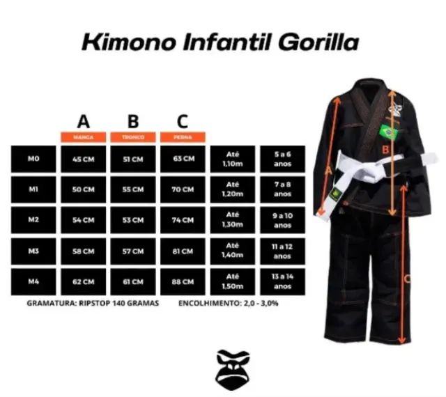 Kimono JiuJitsu Infantil RipStop Gorilla M1 - Foto 5