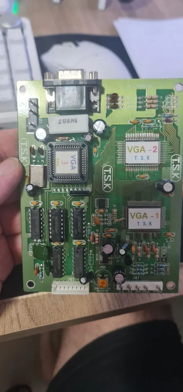 Placa conversora Cga (db9) para vga (db15) c/ fonte e cabo db9 - Foto 2