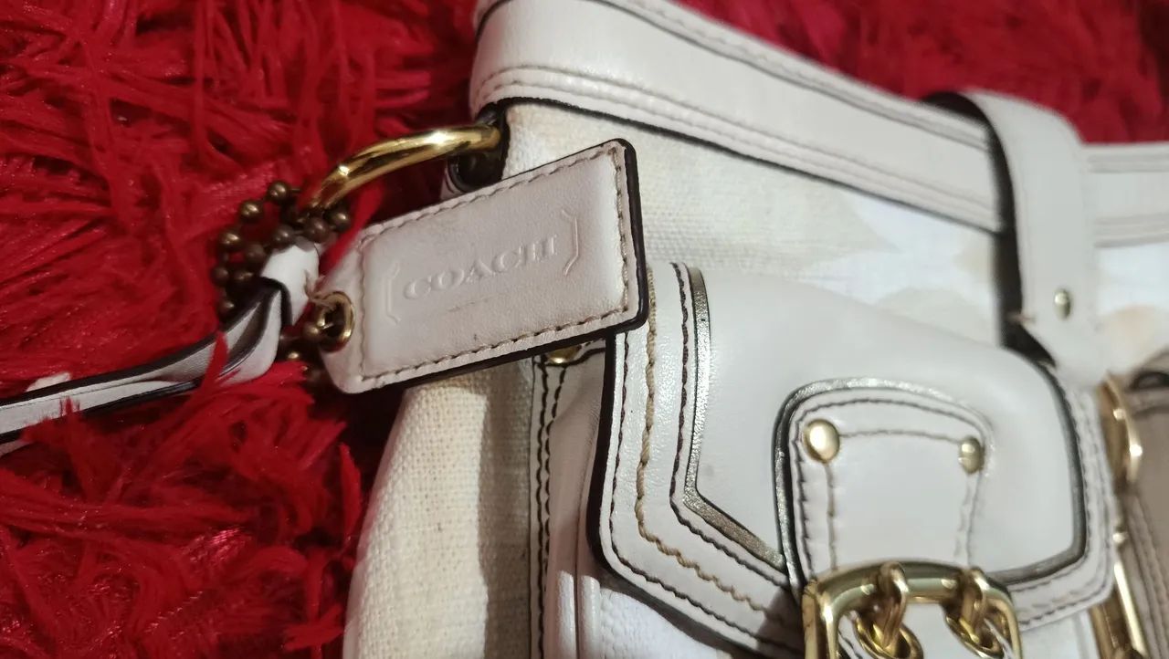 Bolsa Coach Original Legacy Vintage Y2K Couro + Canvas. - Bolsas