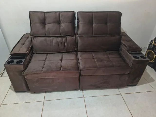 Sofá novo retrátil e reclinável 2m na promocão - Foto 5