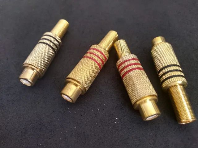 Plug Jack RCA Fêmea 6mm Dourado ( 80 pçs)