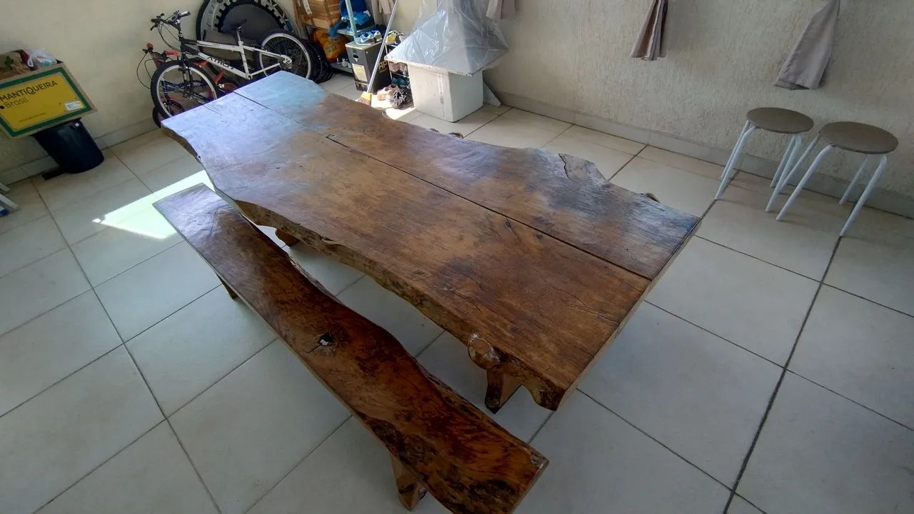 Mesa de madeira rústica  - Foto 3