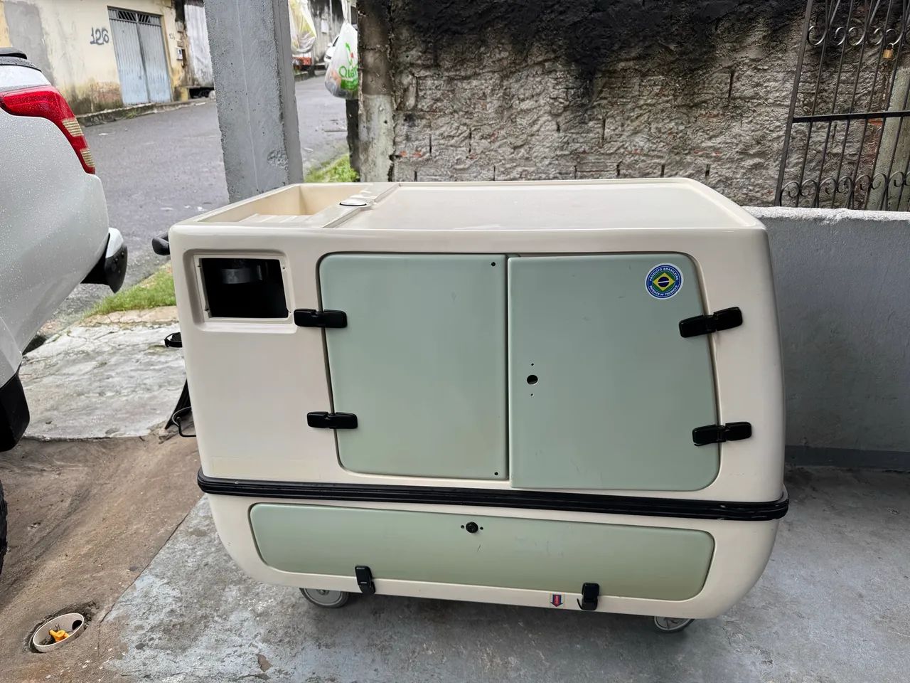 Carrinho de empurrar Todo de Fibra ideal pra Lanche Semi Novo Aceito Cartão  - Foto 2