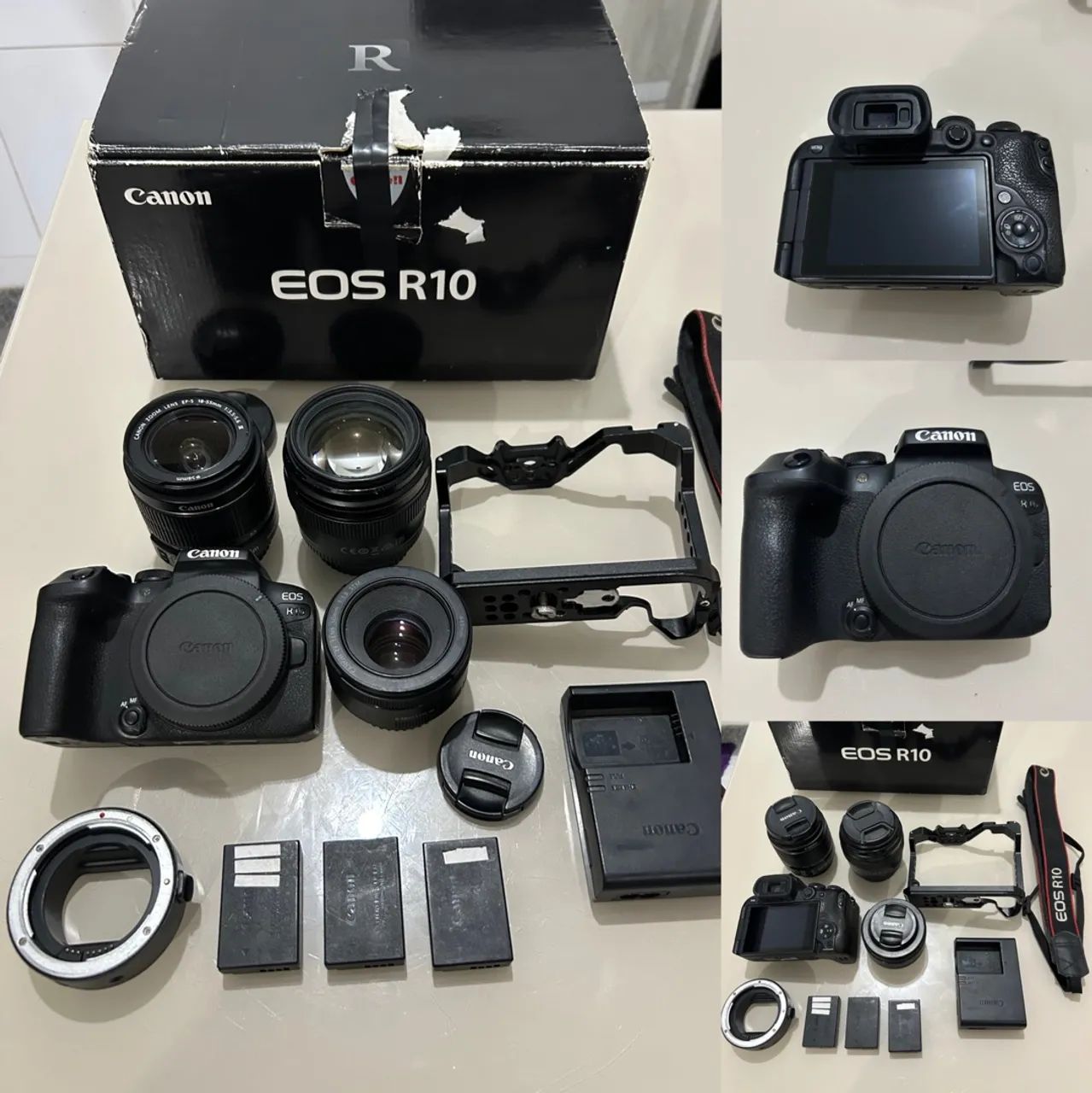 Kit câmera R10 Canon 