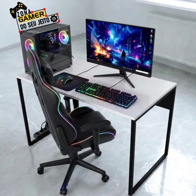 Escrivaninha 1m NOVA Mesa Gamer Multiuso para Notebook Computado de Escritório Estudo Birô - Foto 2