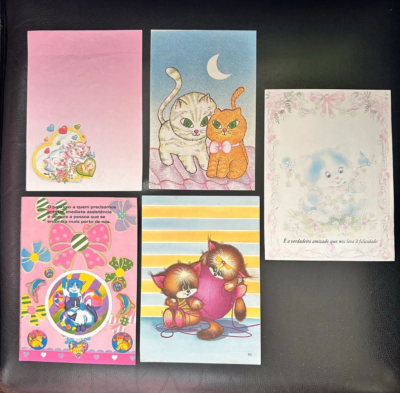 5 papéis de carta de gatinhos