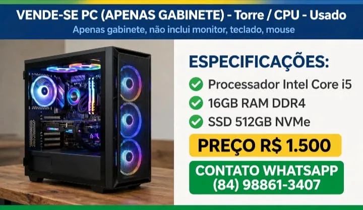 Vende se pc apenas gabinete
