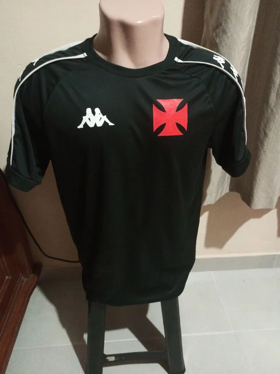 CAMISA VASCO/KAPPA/Supporter Cruz de Malta/preta