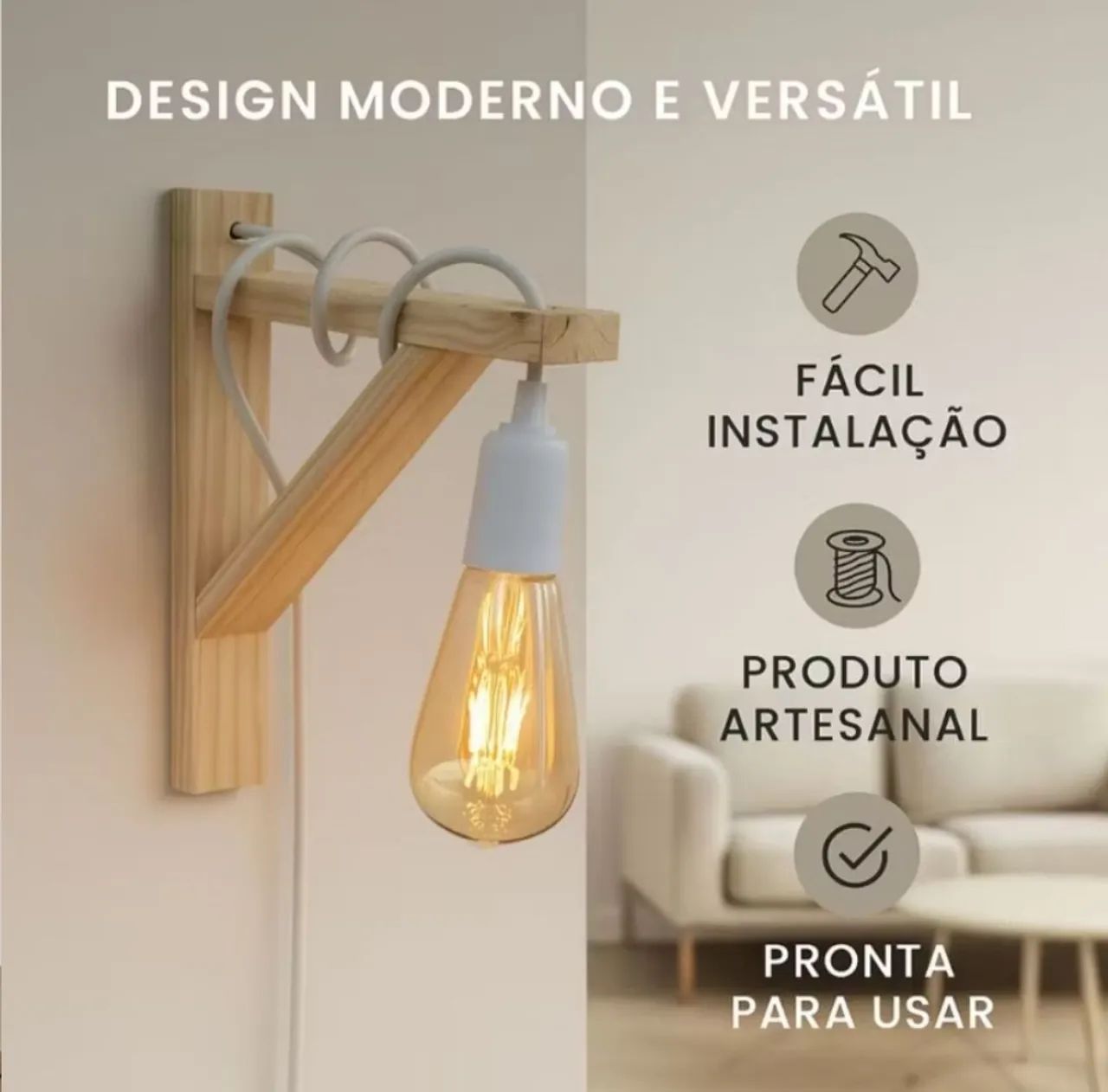 Luminária pinus tipo mão francesa - quarto bebê  - Foto 3