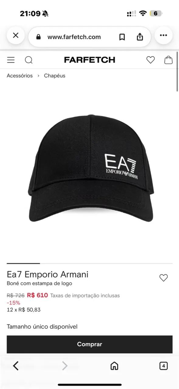 Boné EA7 Empório Armani  - Foto 5