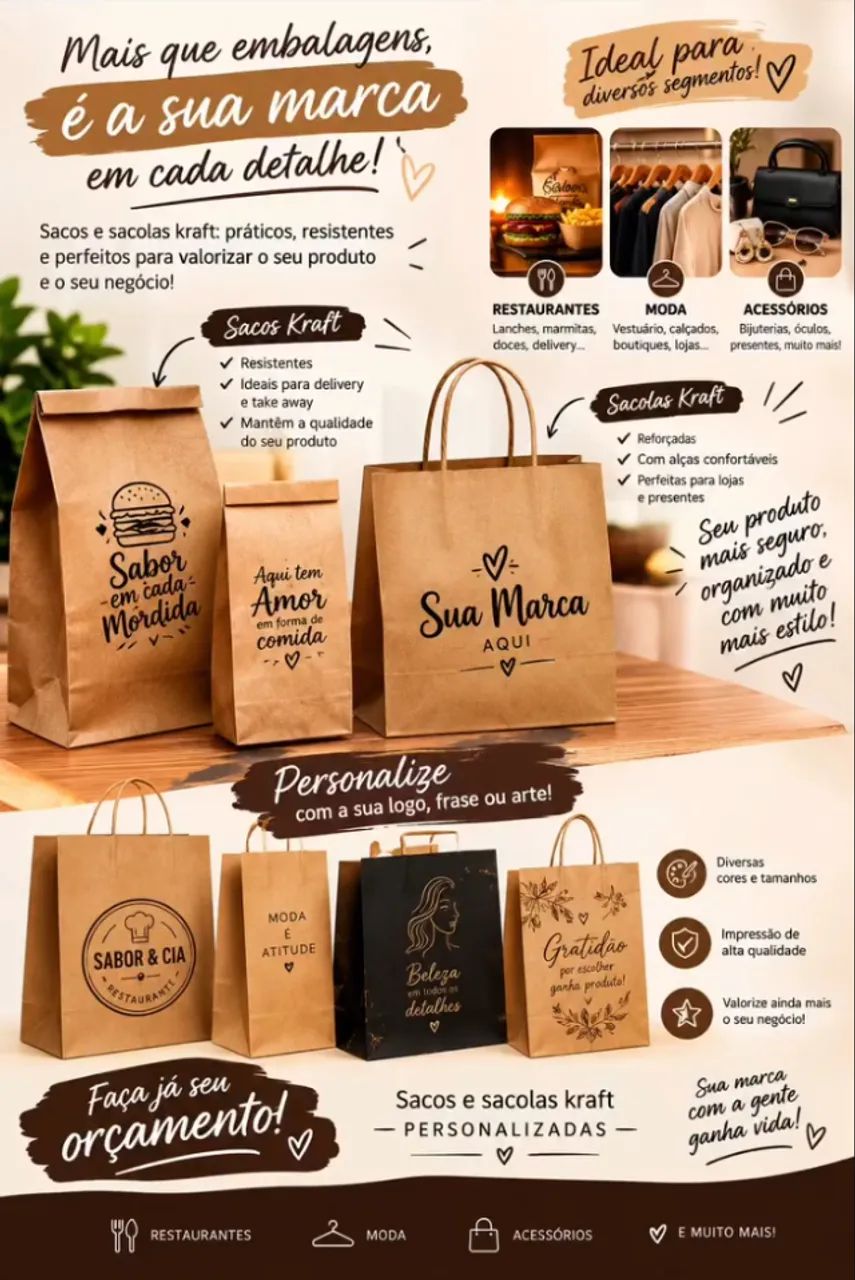 Sacos Kraft personalizados