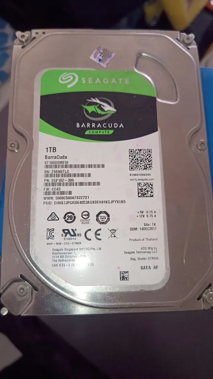 HD Seagate barracuda 1 terá 