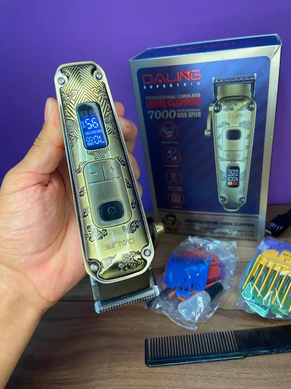 MÁQUINA DE CORTAR CABELO DALING SUPER TRIM DL-1232 - Foto 3