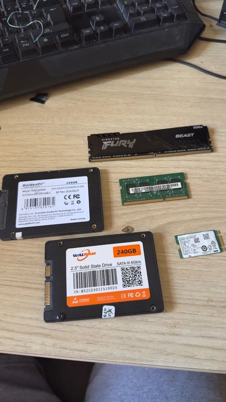 Kit upgrade memória e ssds 