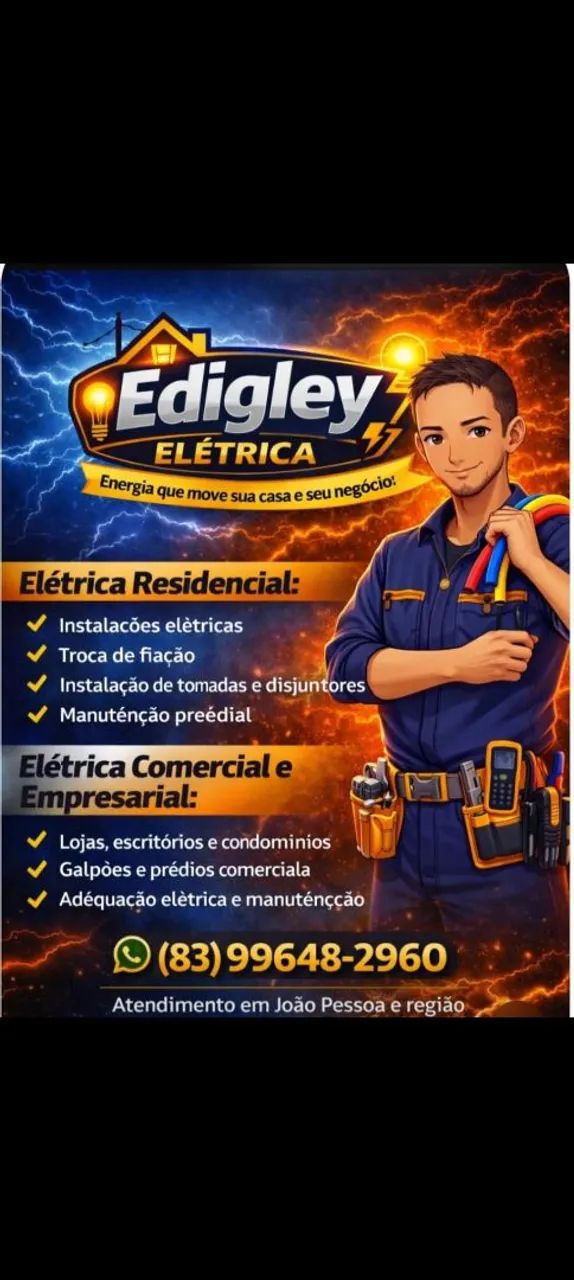 Eletricista qualificado, capacitado e equipado oara atender qualquer problema relacionado 