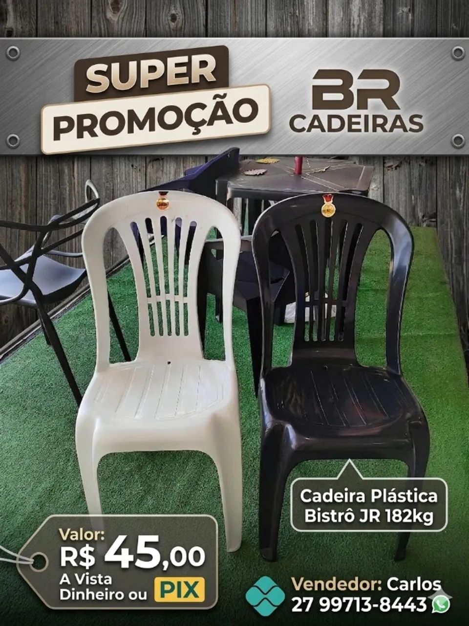 CADEIRA PLÁSTICO BISTRO JR 182KG 
