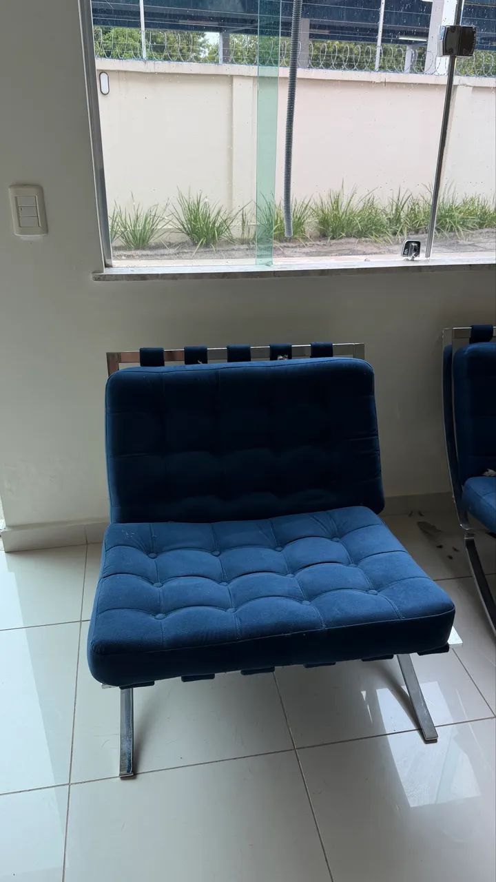 Kit com 2 Poltronas Barcelona Azul-Marinho - Excelente Estado - Foto 2