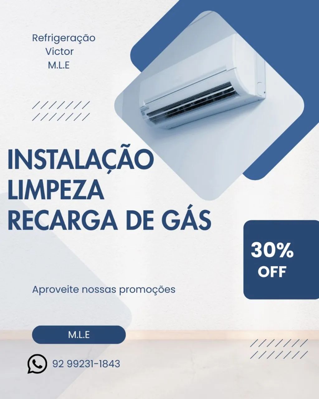 Serviços de Limpeza e  instalação de ar condicionado split (0917)