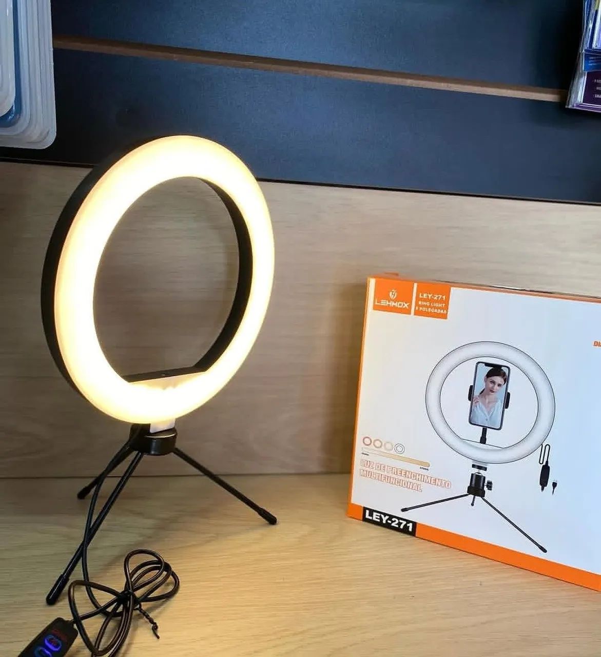 Ring light 8 polegadas + tripé de mesa