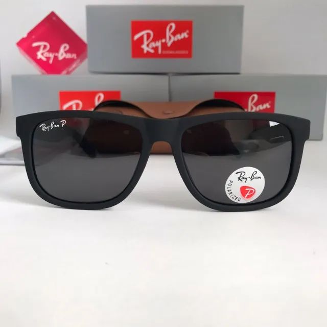 Óculos Ray ban justin black lentes polarizadas - Foto 2