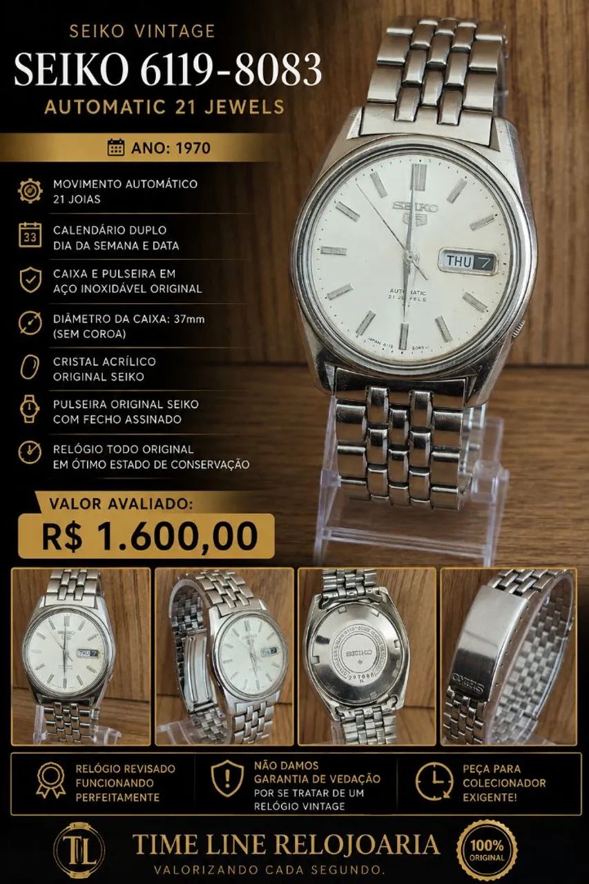 Relógio SEIKO 6119-8083 VINTAGE