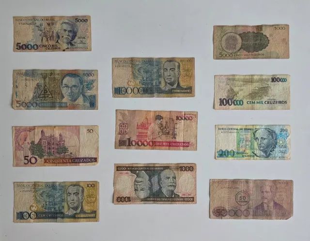 Coleção 11 cédulas antigas do Brasil - diversas épocas - Foto 2