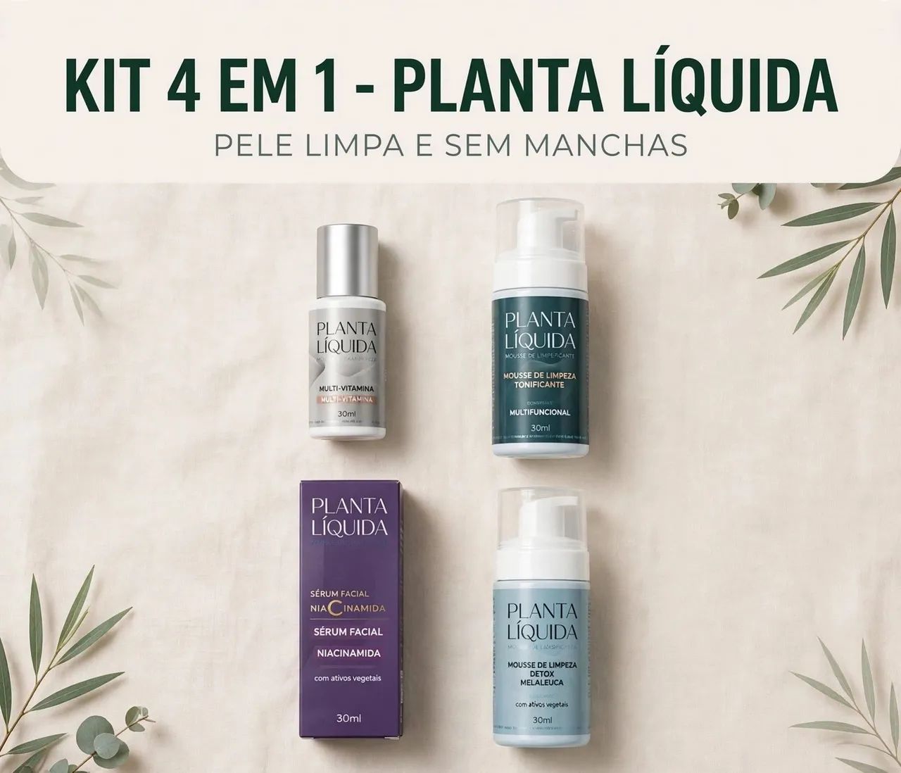 KIT 4 EM 1 - PLANTA LÍQUIDA - PELE LIMPA, UNIFORME E SEM MANCHAS - Foto 2